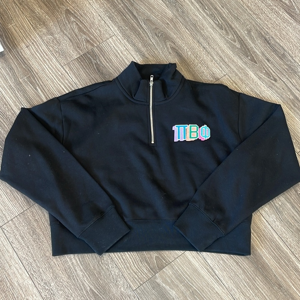 Pi Beta Phi Greek Letter 1/4 zip black - Picture 3 of 5